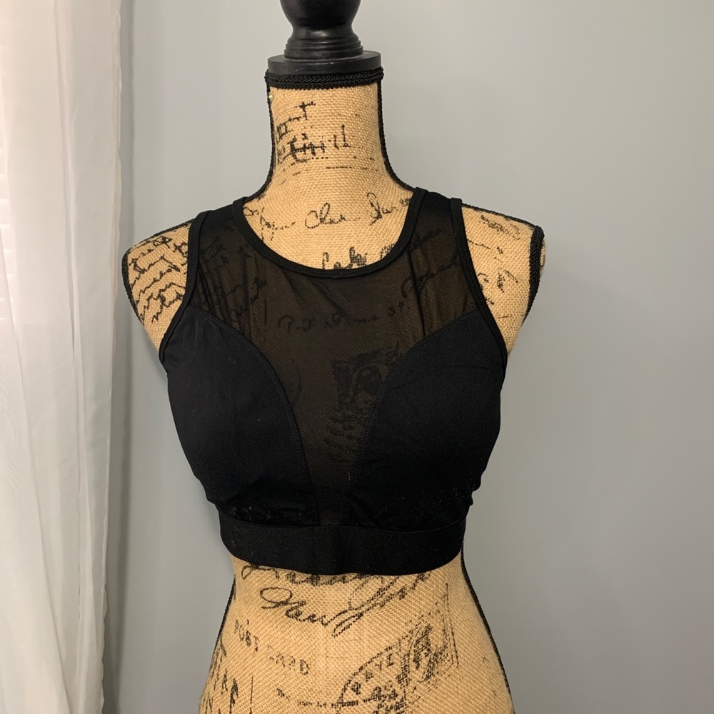 Forever 21 Black Mesh Sports Bra